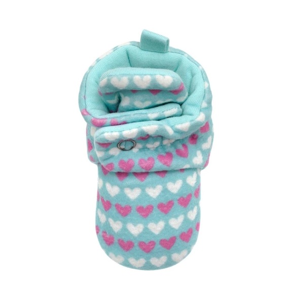Robeez, Ro+me Snap Bootie, turquoise/pink&whie hearts, NIB, 0-3 months - Picture 4 of 6
